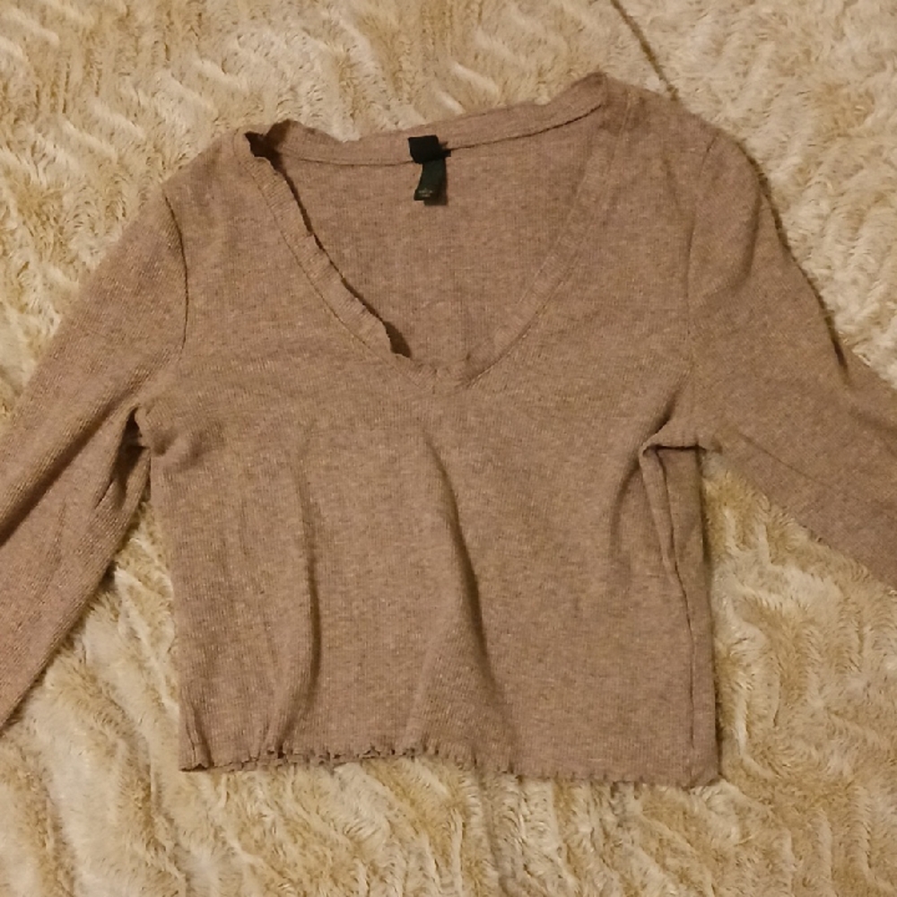 Wild Fable Ribbed Beige Top